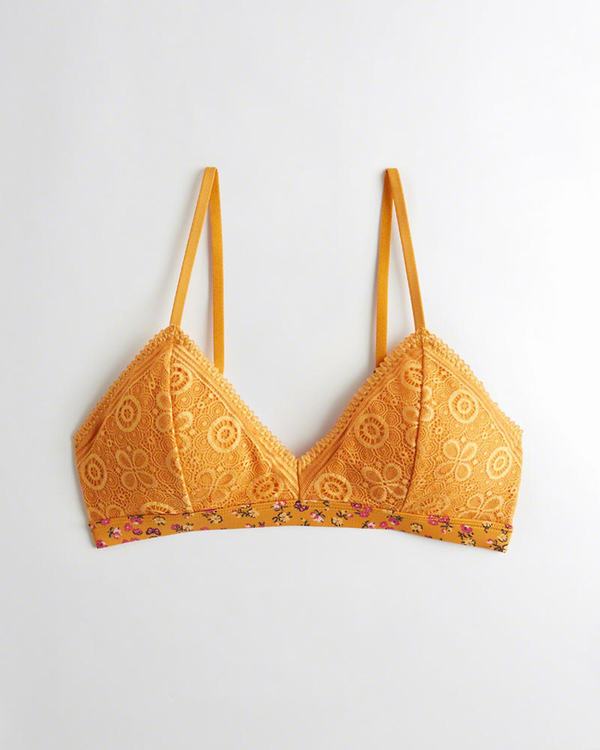 Bralette Hollister Donna Lace Trianglelette With Removable Pads Gialle Italia (516ZIPYF)